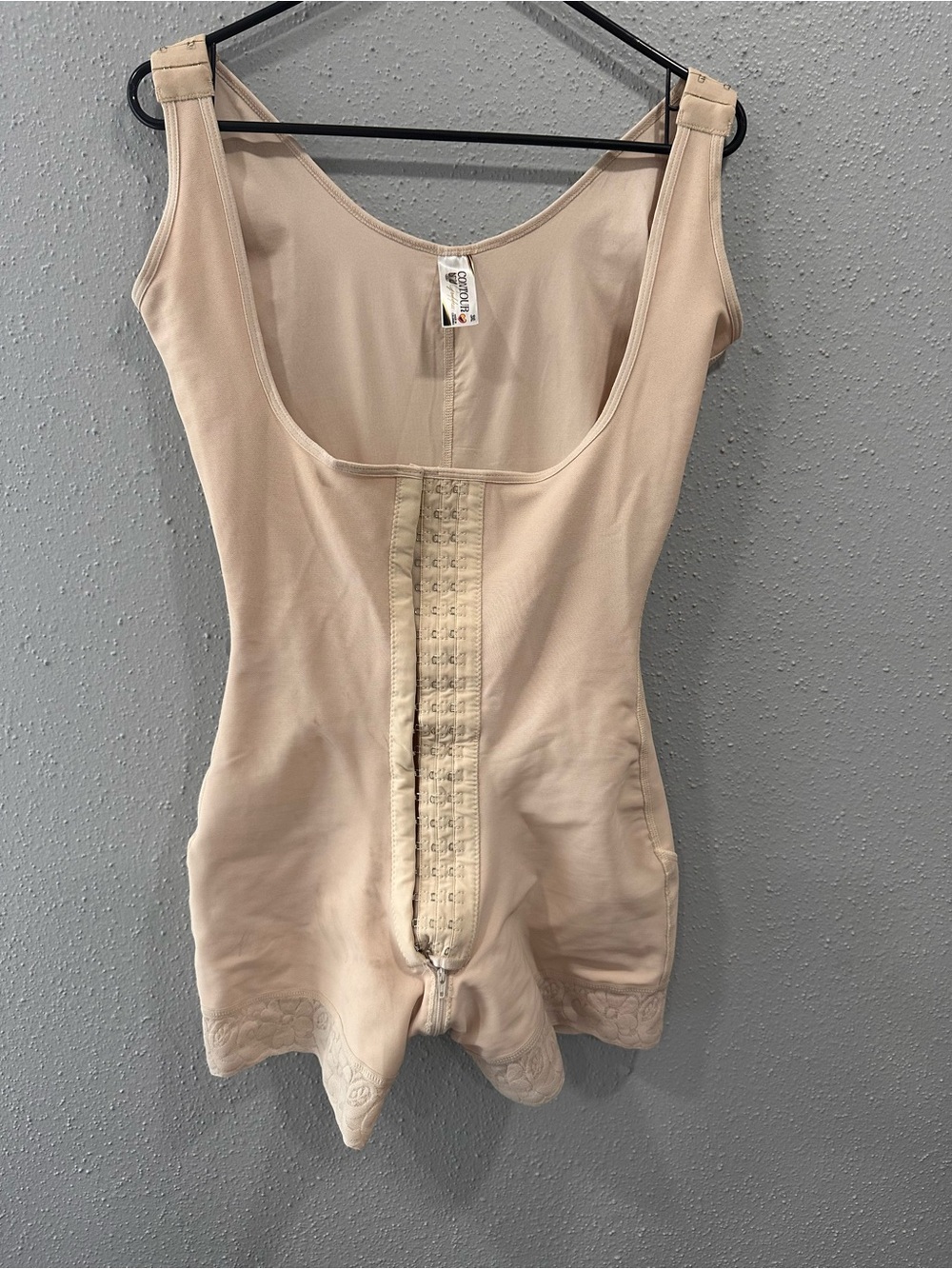 Goddess Nude Beige Shapewear Bodysuit with Front Hook Closure